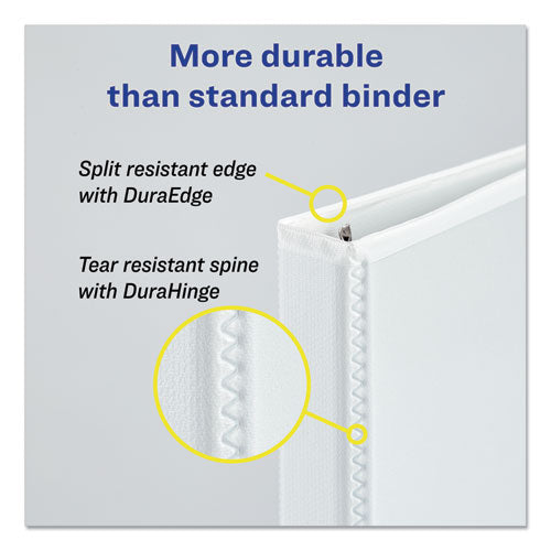 Durable View Binder With Durahinge And Slant Rings, 3 Rings, 2" Capacity, 11 X 8.5, White, 4/pack