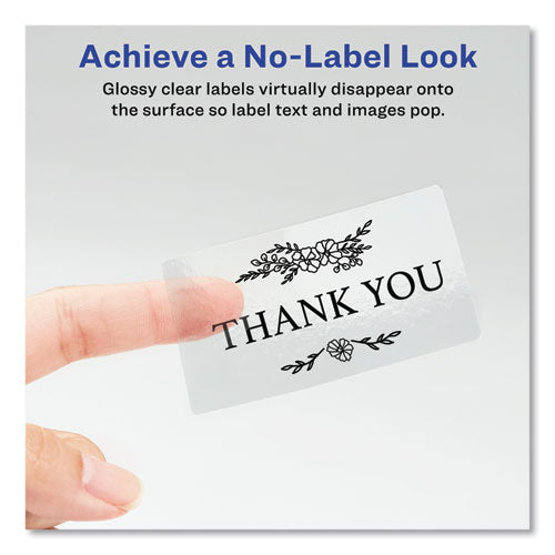 Print-to-the-edge Labels With Sure Feed And Easy Peel, 2 X 3, Glossy Clear, 80/pack