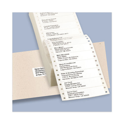 Dot Matrix Printer Mailing Labels, Pin-fed Printers, 0.94 X 3.5, White, 5,000/box