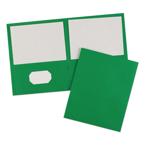 Two-pocket Folder, 40-sheet Capacity, 11 X 8.5, Green, 25/box