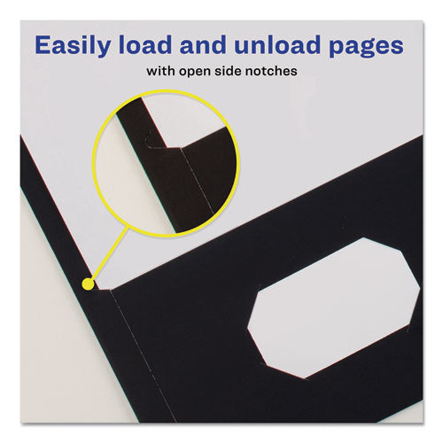 Two-pocket Folder, 40-sheet Capacity, 11 X 8.5, Black, 25/box