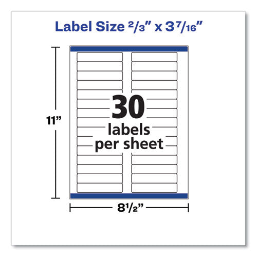 Clear Permanent File Folder Labels With Sure Feed Technology, 0.66 X 3.44, Clear, 30/sheet, 15 Sheets/pack