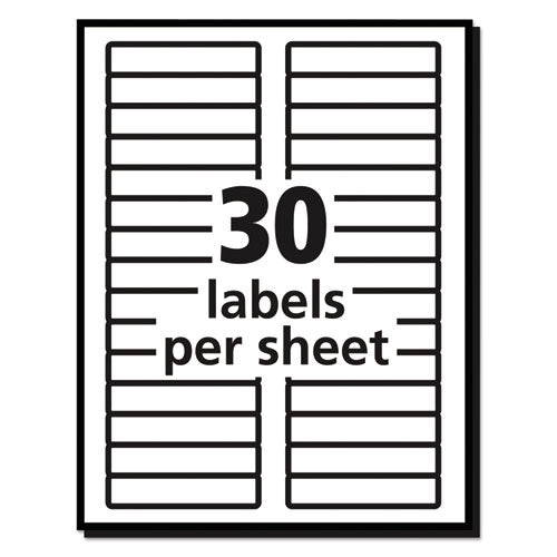 Permanent Trueblock File Folder Labels With Sure Feed Technology, 0.66 X 3.44, White, 30/sheet, 50 Sheets/box