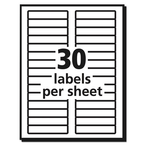 Permanent Trueblock File Folder Labels With Sure Feed Technology, 0.66 X 3.44, Blue/white, 30/sheet, 50 Sheets/box