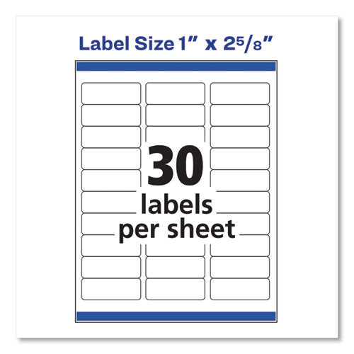 Easy Peel White Address Labels W/ Sure Feed Technology, Laser Printers, 1 X 2.63, White, 30/sheet, 250 Sheets/pack