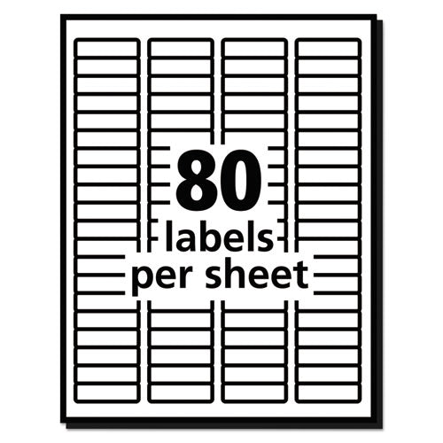 White Address Labels W/ Sure Feed Technology For Laser Printers, Laser Printers, 0.5 X 1.75, White, 80/sheet, 250 Sheets/box