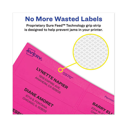 High-visibility Permanent Laser Id Labels, 2 X 4, Asst. Neon, 150/pack