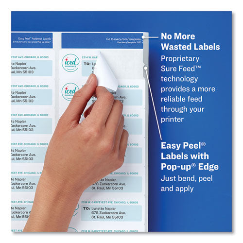 Glossy Clear Easy Peel Mailing Labels W/ Sure Feed Technology, Inkjet/laser Printers, 2 X 4, Clear, 10/sheet, 10 Sheets/pack