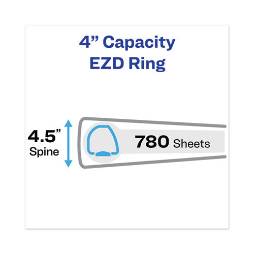 Heavy-duty View Binder With Durahinge And Locking One Touch Ezd Rings, 3 Rings, 4" Capacity, 11 X 8.5, Red