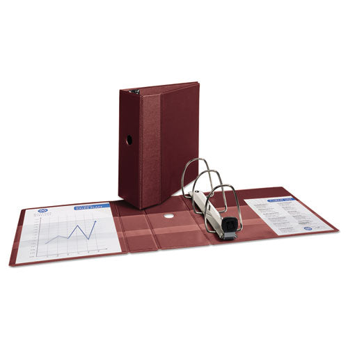 Heavy-duty Non-view Binder With Durahinge, Three Locking One Touch Ezd Rings And Thumb Notch, 5" Capacity, 11 X 8.5, Maroon