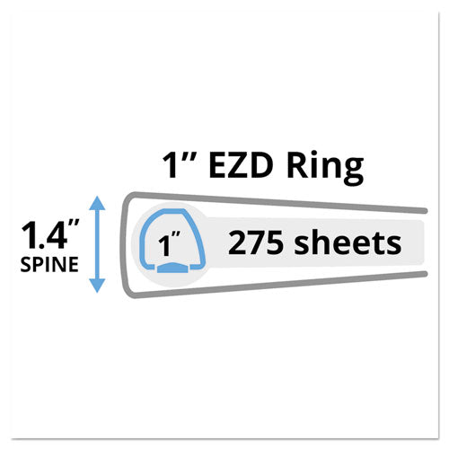 Heavy-duty Non-view Binder With Durahinge And One Touch Ezd Rings, 3 Rings, 1" Capacity, 11 X 8.5, Blue