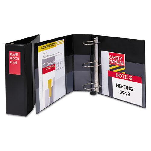 Heavy-duty Non-view Binder With Durahinge, Three Locking One Touch Ezd Rings And Spine Label, 4" Capacity, 11 X 8.5, Black