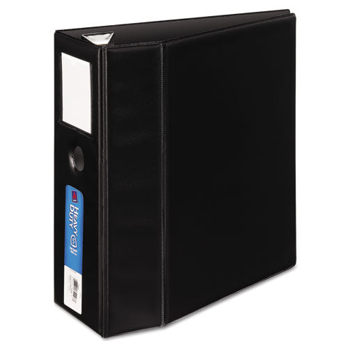 Heavy-duty Non-view Binder, Durahinge, Three Locking One Touch Ezd Rings, Spine Label, Thumb Notch, 5" Cap, 11 X 8.5, Black