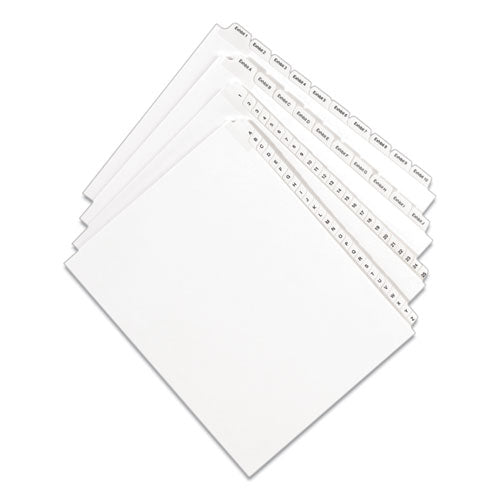 Preprinted Legal Exhibit Side Tab Index Dividers, Allstate Style, 26-tab, V, 11 X 8.5, White, 25/pack