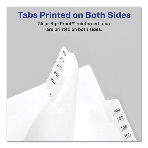 Preprinted Legal Exhibit Side Tab Index Dividers, Allstate Style, 10-tab, 7, 11 X 8.5, White, 25/pack