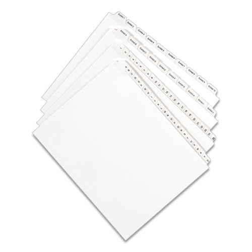 Preprinted Legal Exhibit Side Tab Index Dividers, Allstate Style, 10-tab, 7, 11 X 8.5, White, 25/pack