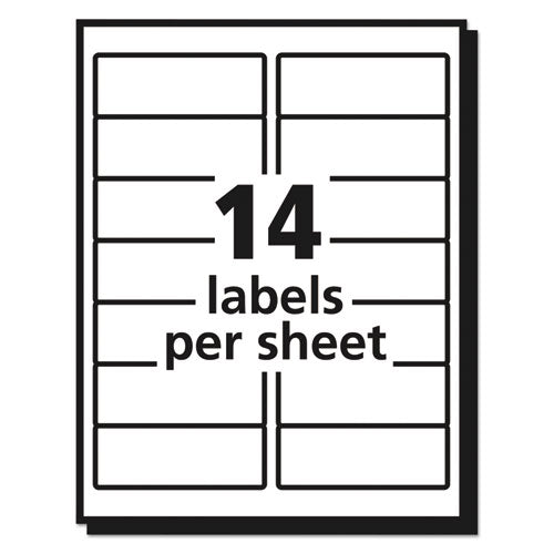 Matte Clear Easy Peel Mailing Labels W/ Sure Feed Technology, Inkjet Printers, 1.33 X 4, Clear, 14/sheet, 25 Sheets/pack