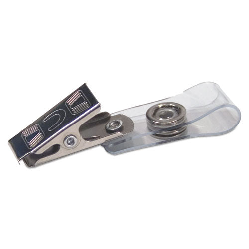 Badge Straps With Clips, 0.38" X 2.75", Clear, 100/box