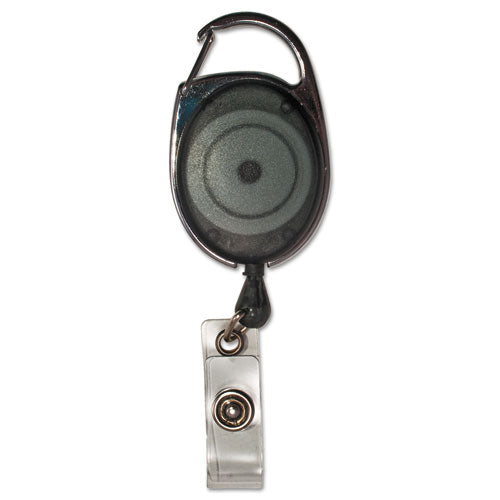 Carabiner-style Retractable ID Card Reels, Secure Clip, 30" Extension