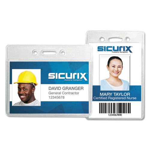 Sicurix Proximity Badge Holder, Clear, 50/pack