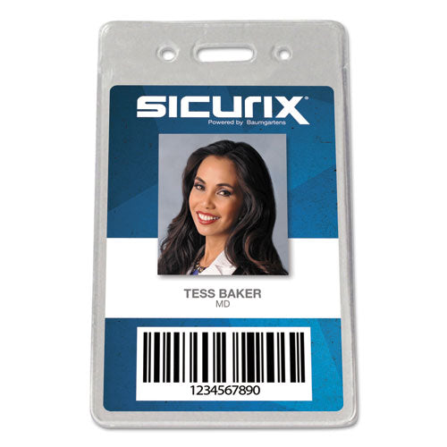 Sicurix Proximity Badge Holder, Clear, 50/pack