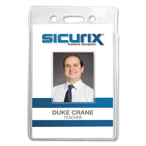 Sicurix Badge Holder, Clear, 12/pack