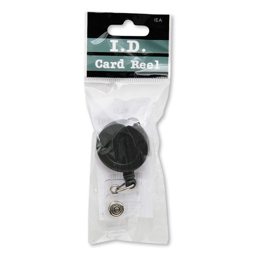 Swivel-style Spring-clip Id Card Reel, 30" Extension, Black