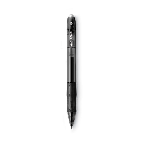 Gel-ocity Gel Pen, Retractable, Medium 0.7 Mm, Black Ink, Translucent Black Barrel, Dozen