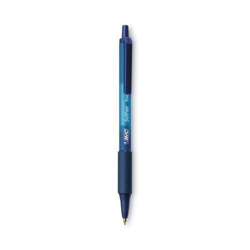 Soft Feel Ballpoint Pen, Retractable, Medium 1 Mm, Blue Ink, Blue Barrel, Dozen