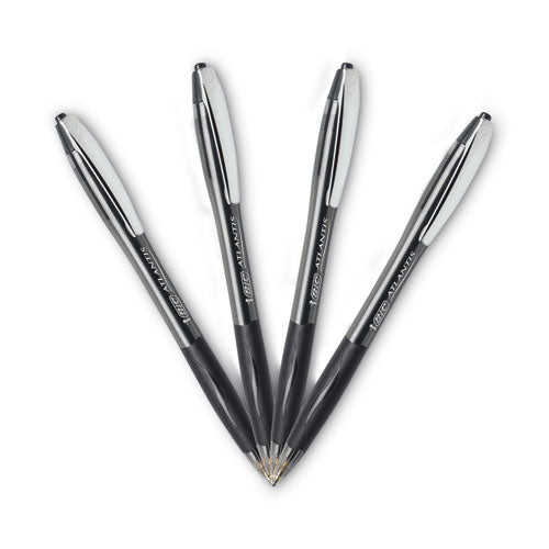 Glide Ballpoint Pen, Retractable, Medium 1 Mm, Black Ink, Black Barrel, Dozen