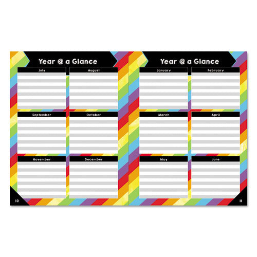 Teacher Planner, Weekly/monthly, Two-page Spread (seven Classes), 10.88 X 8.38, Balloon Theme, Black Cover