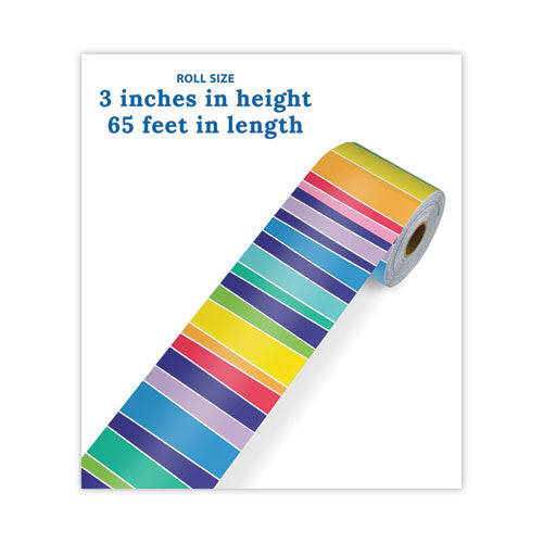 Rolled Straight Borders, 2.25" X 65 Ft, Rainbow