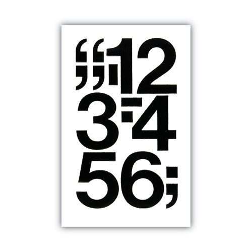 Press-on Vinyl Numbers, Self Adhesive, Black, 3"h, 10/pack