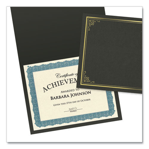 Award Certificates, 8.5 X 11, Natural With Blue Braided Border, 15/pack