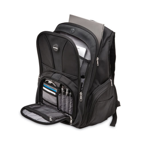 Contour Laptop Backpack, Fits Devices Up To 17", Ballistic Nylon, 15.75 X 9 X 19.5, Black