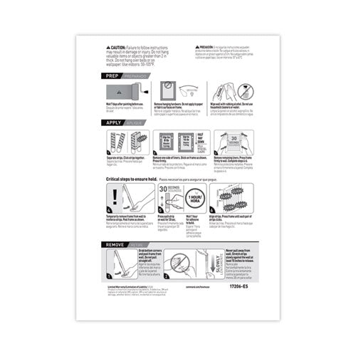 Picture Hanging Strips, Removable, Holds Up To 4 Lbs Per Pair, 0.5 X 3.63, White, 4 Pairs/pack