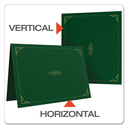 Certificate Holder, 11.25 X 8.75, Green, 5/pack