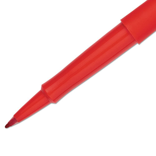 Point Guard Flair Felt Tip Porous Point Pen, Stick, Bold 1.4 Mm, Red Ink, Red Barrel, 36/box