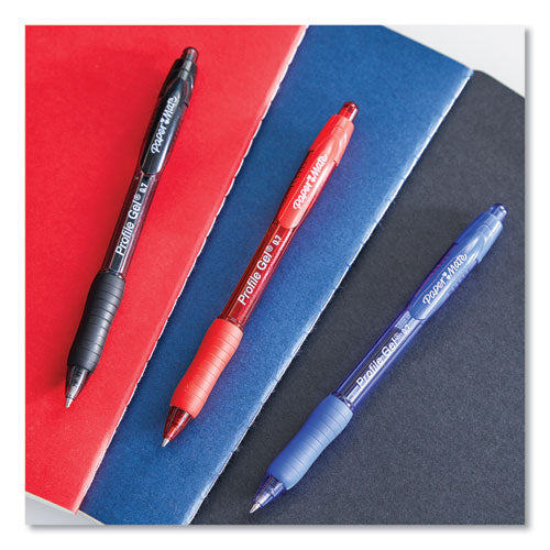 Profile Gel Pen, Retractable, Medium 0.7 Mm, Blue Ink, Translucent Blue Barrel, Dozen