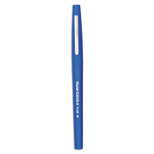 Point Guard Flair Felt Tip Porous Point Pen, Stick, Medium 0.7 Mm, Blue Ink, Blue Barrel, Dozen