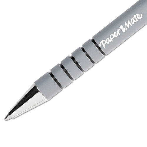 Flexgrip Ultra Ballpoint Pen, Retractable, Medium 1 Mm, Black Ink, Black/gray Barrel, Dozen