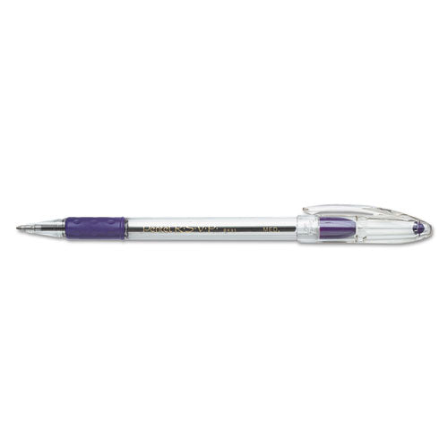 R.s.v.p. Ballpoint Pen, Stick, Medium 1 Mm, Violet Ink, Clear/violet Barrel, Dozen