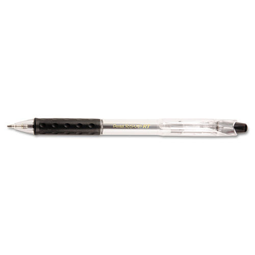 R.s.v.p. Rt Ballpoint Pen, Retractable, Medium 1 Mm, Black Ink, Clear Barrel, Dozen