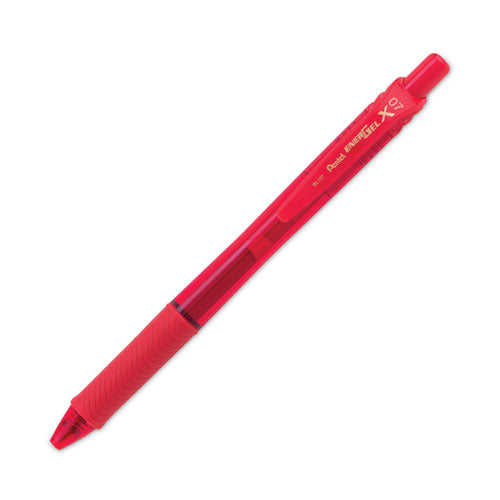 Energel-x Gel Pen, Retractable, Medium 0.7 Mm, Red Ink, Red Barrel, Dozen