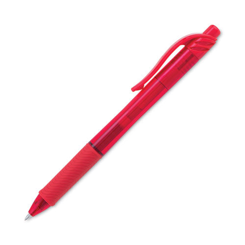 Energel-x Gel Pen, Retractable, Medium 0.7 Mm, Red Ink, Red Barrel, Dozen