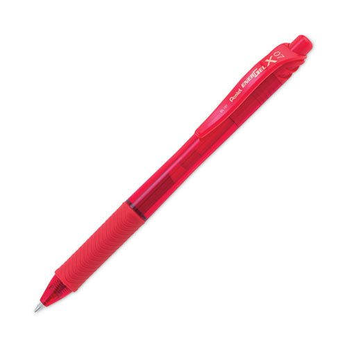 Energel-x Gel Pen, Retractable, Medium 0.7 Mm, Red Ink, Red Barrel, Dozen