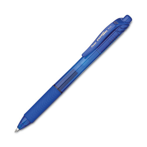 Energel-x Gel Pen, Retractable, Medium 0.7 Mm, Blue Ink, Blue Barrel, Dozen