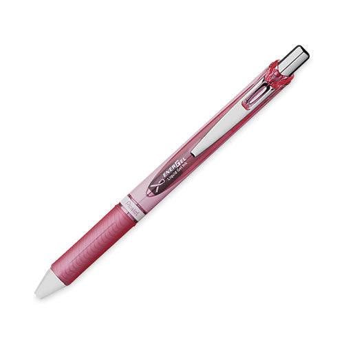 Energel Rtx Gel Pen, Retractable, Medium 0.7 Mm, Black Ink, Pink/silver Barrel, 3/pack