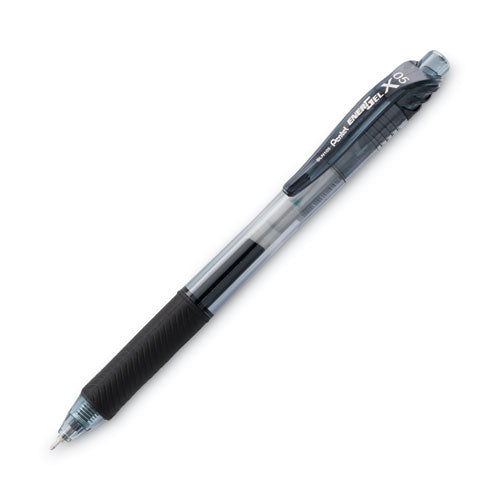 Energel-x Gel Pen, Retractable, Fine 0.5 Mm Needle Tip, Black Ink, Black Barrel, Dozen