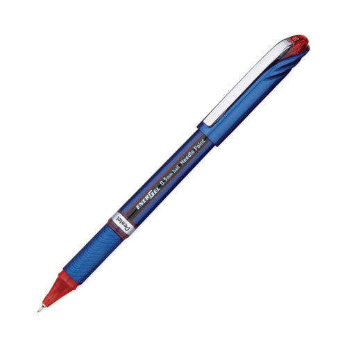 Energel Nv Gel Pen, Stick, Fine 0.5 Mm Needle Tip, Red Ink, Red Barrel, Dozen